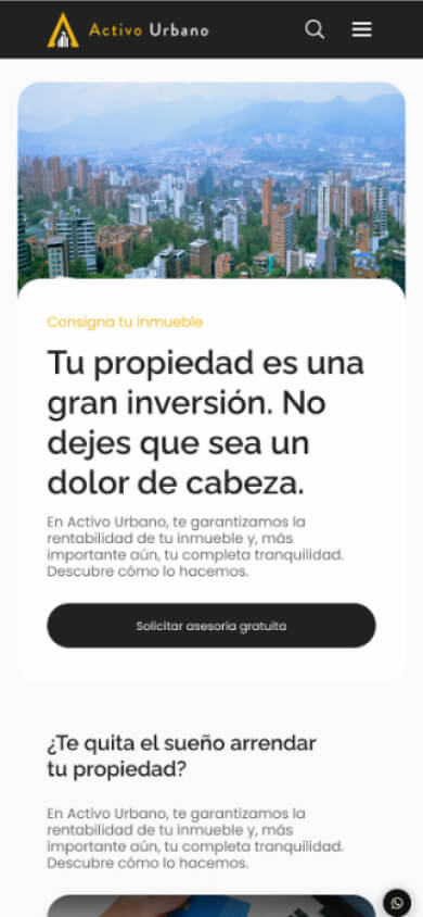 Activo Urbano · Consigna tu inmueble · móvil