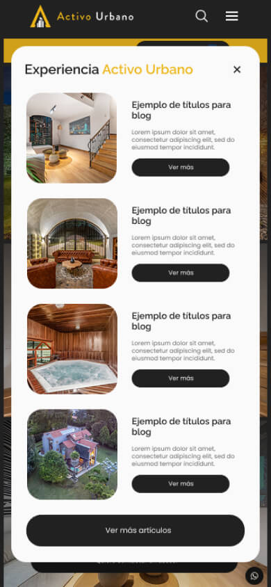 Activo Urbano · Experiencia AU · móvil