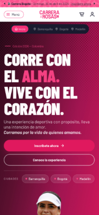 Carrera de las Rosas · Home · móvil