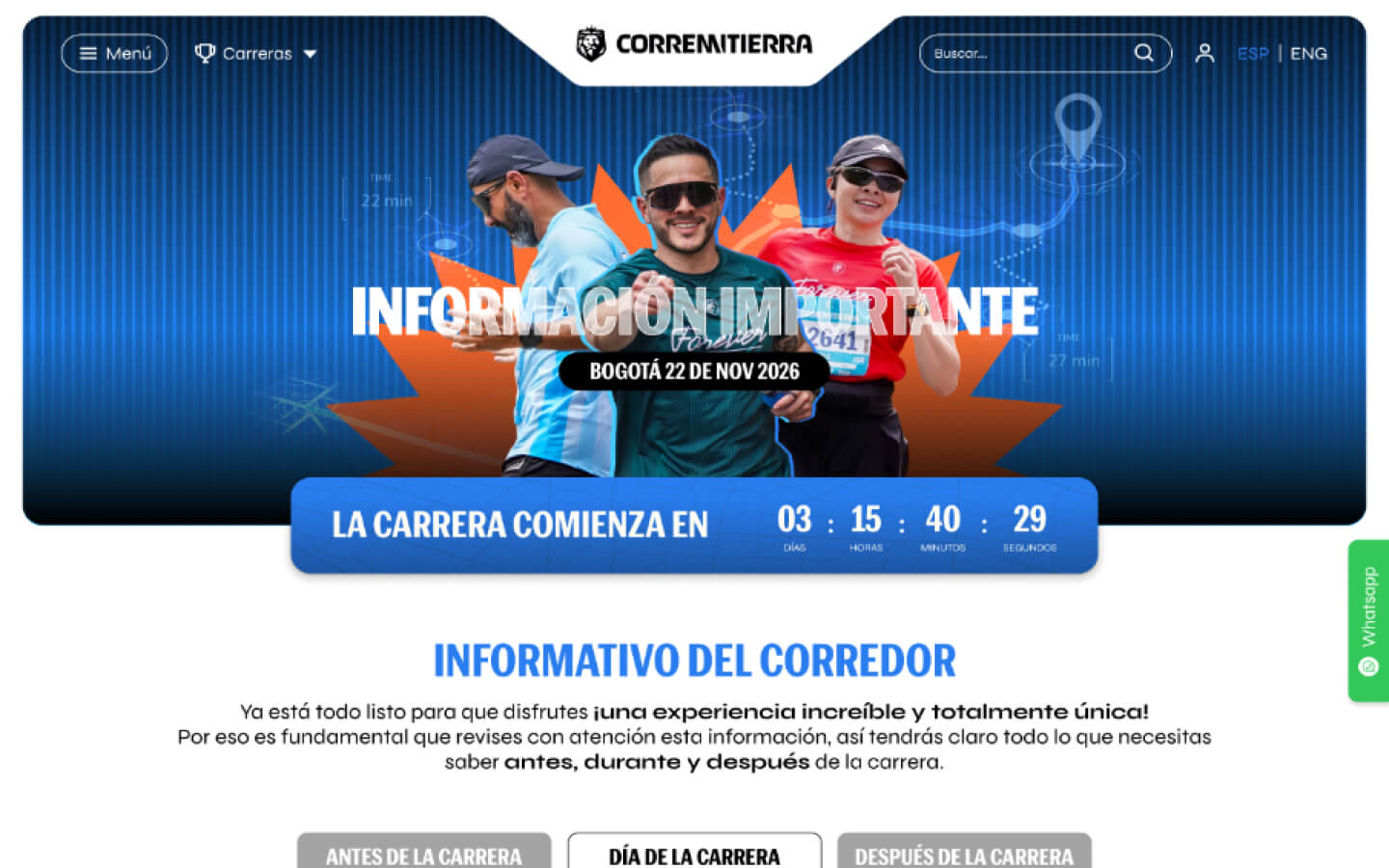 Corre Mi Tierra · Detalle de componente · Qué incluye