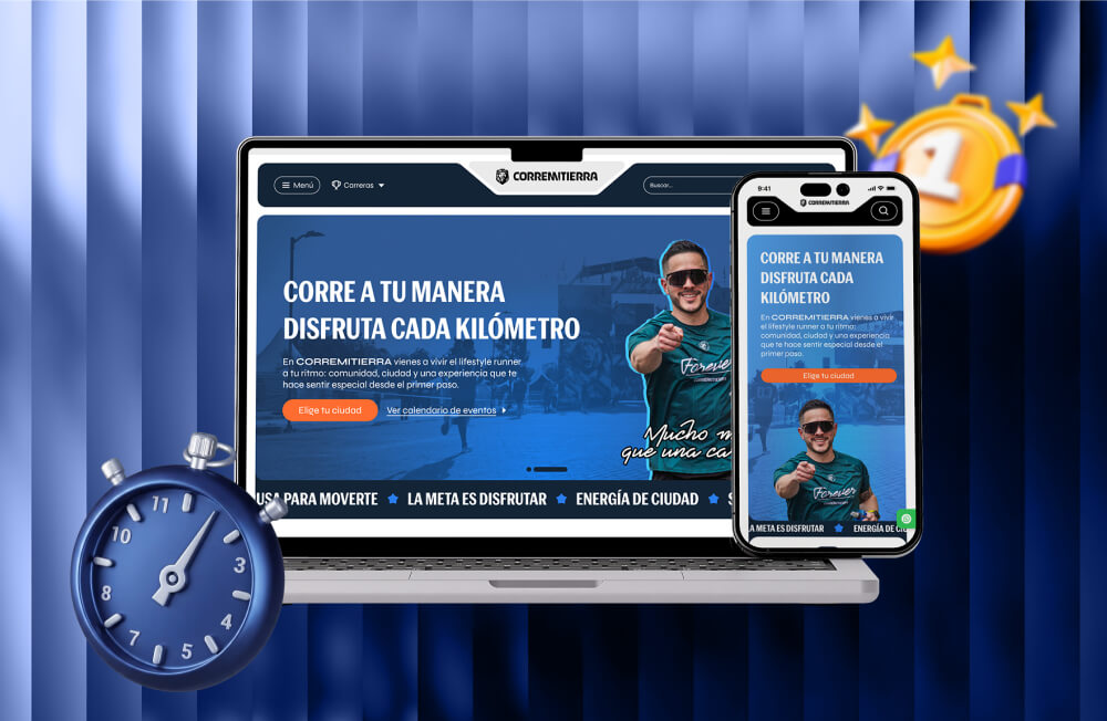 Sitio web de Corre Mi Tierra diseñado por Gulupa Digital