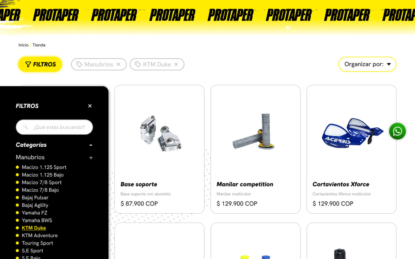 Protaper · Detalle de componente · Tienda con filtros