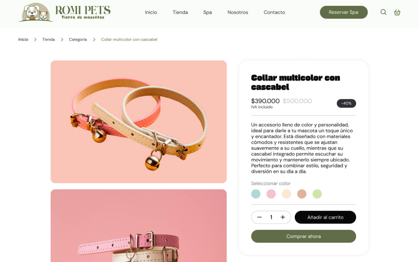 Romi Pets · Detalle de componente · Ficha de producto
