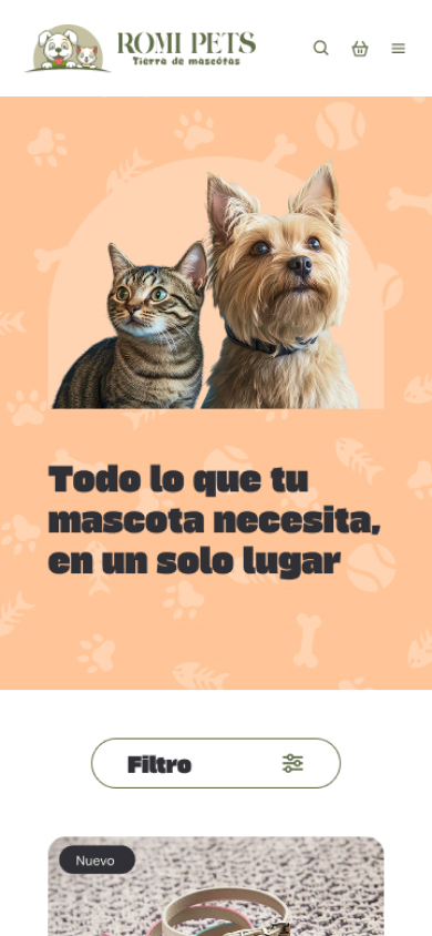 Romi Pets · Tienda · móvil