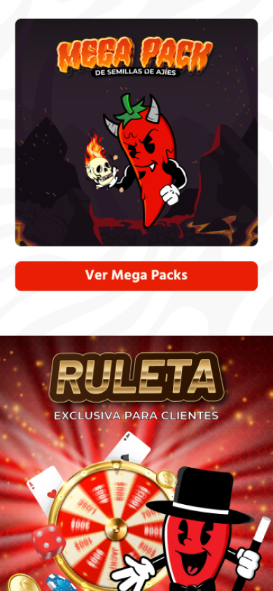 Semillas de Ají · Mega packs y ruleta · móvil
