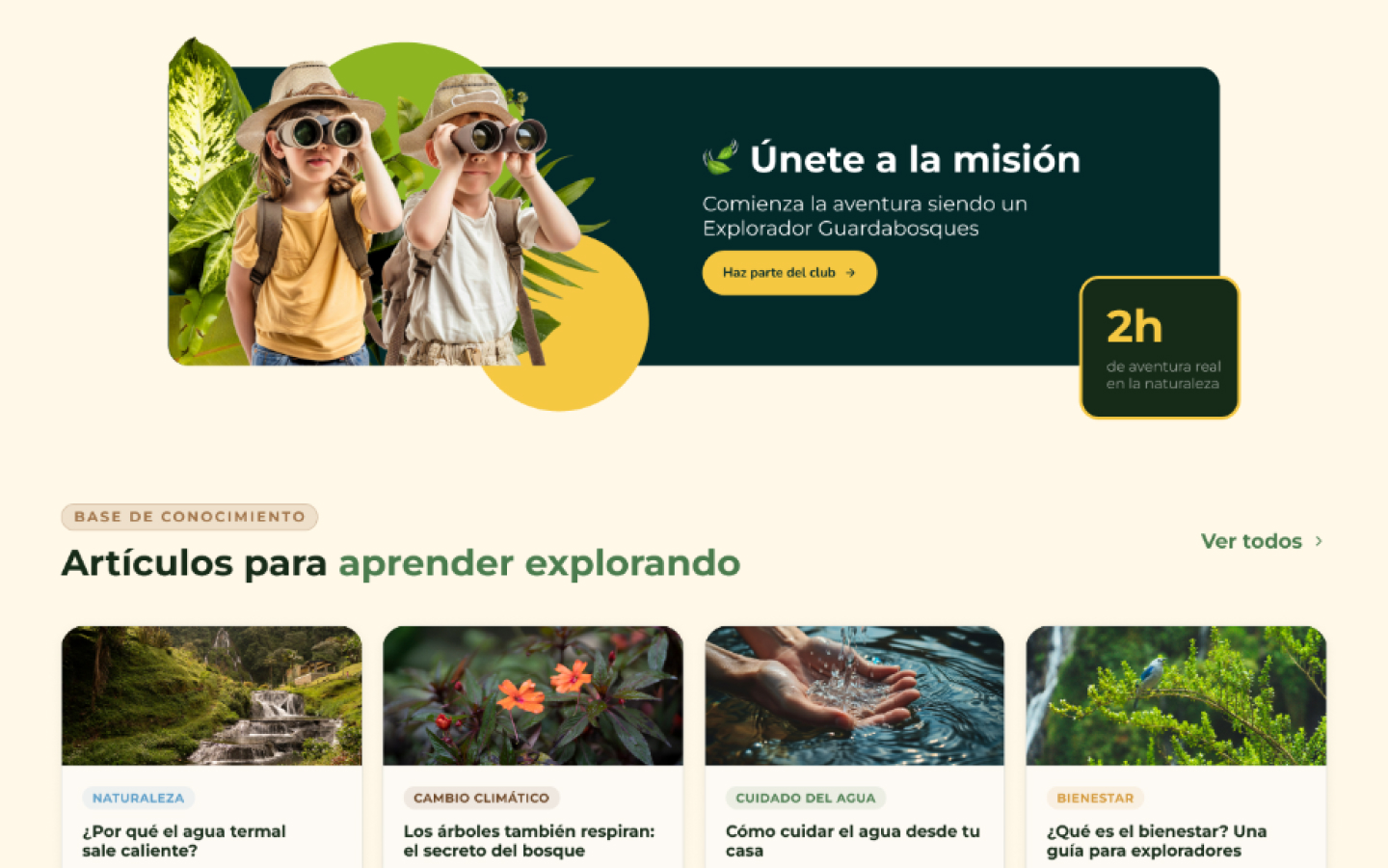 Termales de Santa Rosa · Club guardabosques · escritorio