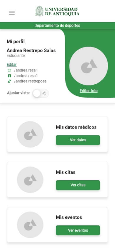Universidad de Antioquia · Home · móvil