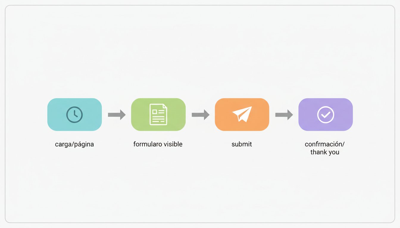 5 fricciones que están matando tus formularios de captación | Gulupa Digital Diagrama del flujo: tiempo de carga → formulario visible → envío → confirmación