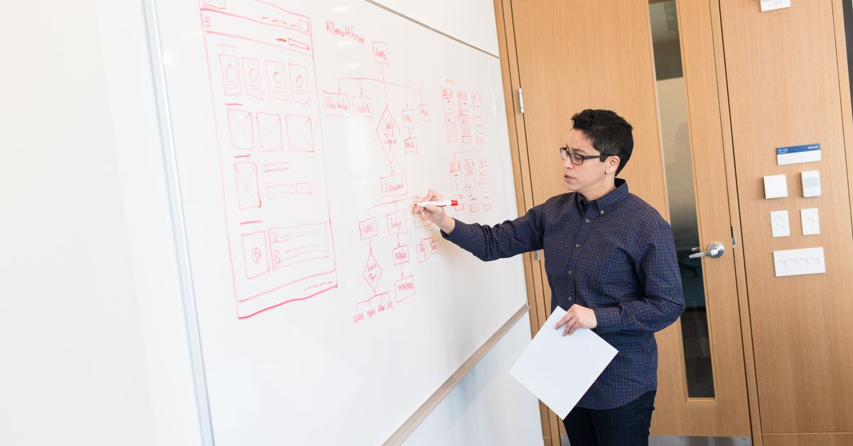 Profesional explicando la arquitectura de una oferta de servicios B2B